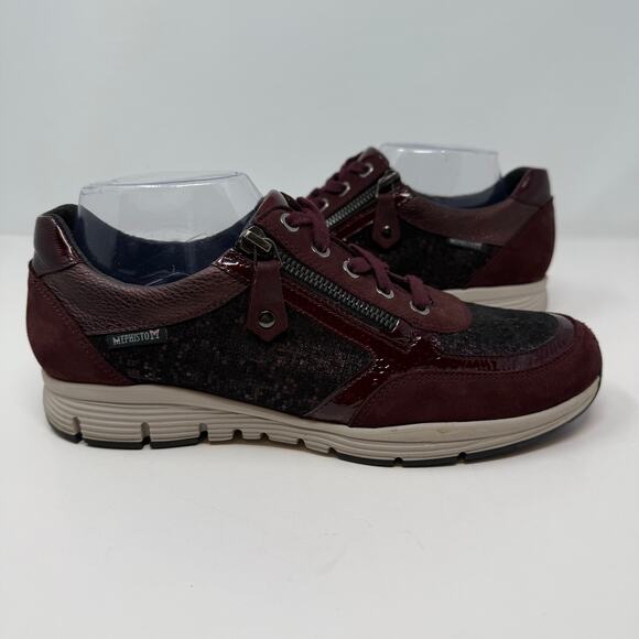 Mephisto YLONA Sneakers Women's 8.5 Marron Patent Leather Accents Metallic - Picture 11 of 13